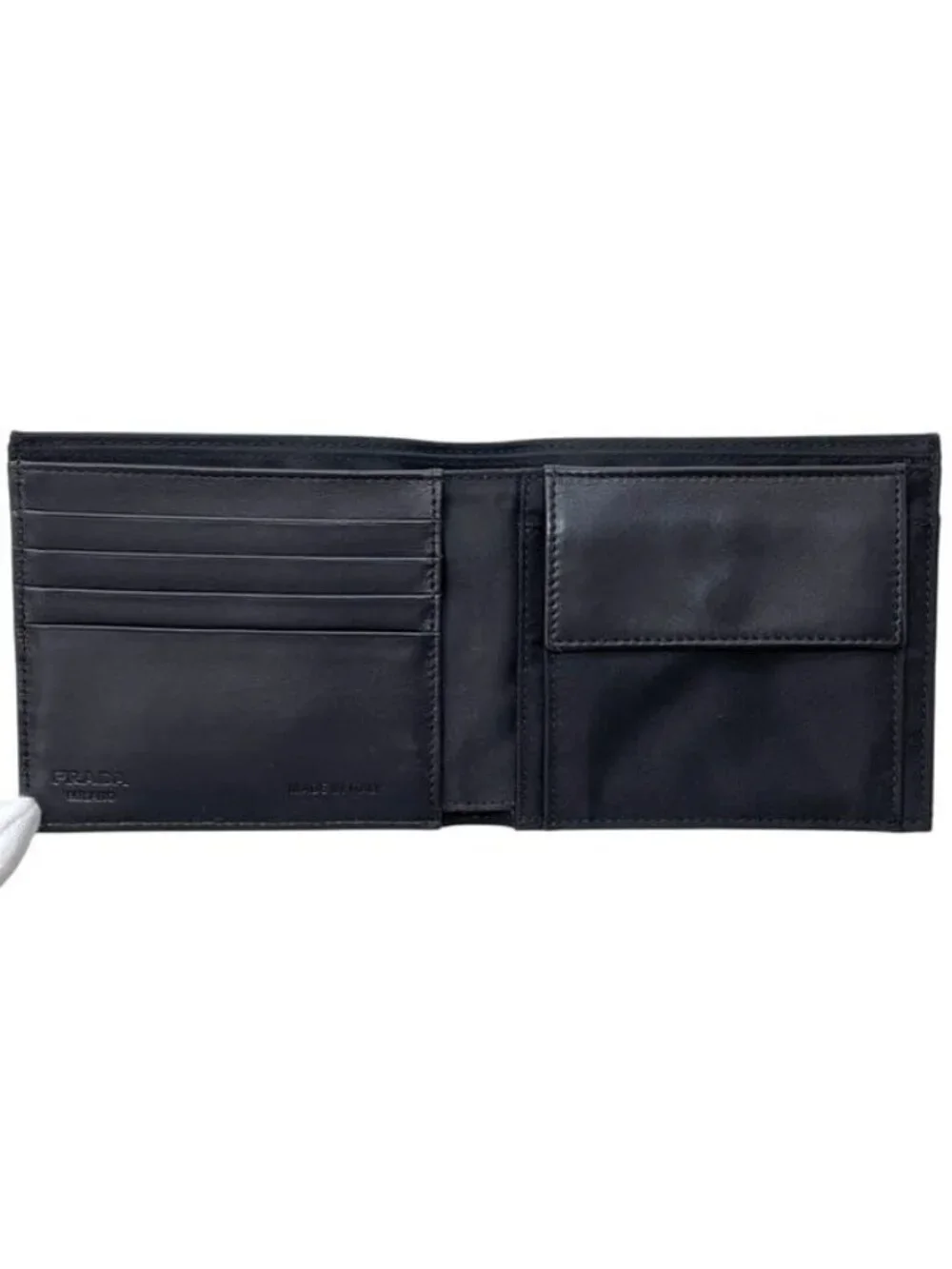 Prada Bifold Wallet Black Nero Tessuto Nylon Leather